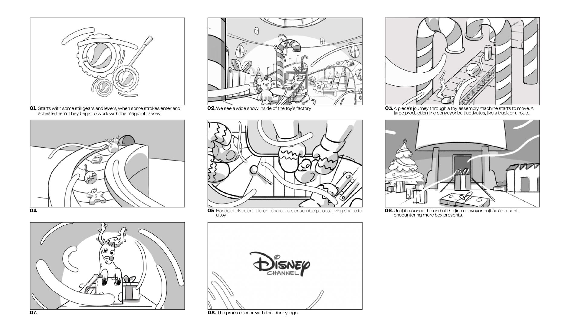 Behind-the-scenes process mixing 2D illustration and 3D for Disney Channel Xmas campaign.