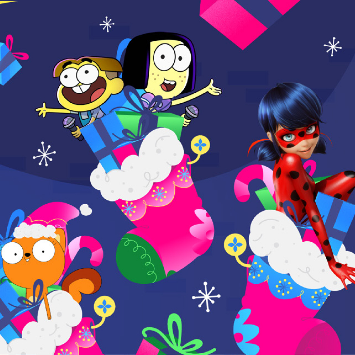 Christmas toolkit design with Disney Channel branding and holiday magic.