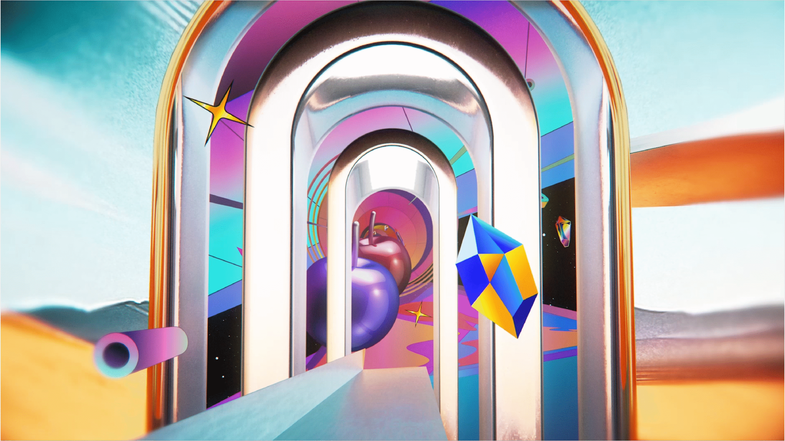 Between Dimensions Motion Array – 3D portals animation by PES Motion Studio, portals, doors, dimensions, gradients 