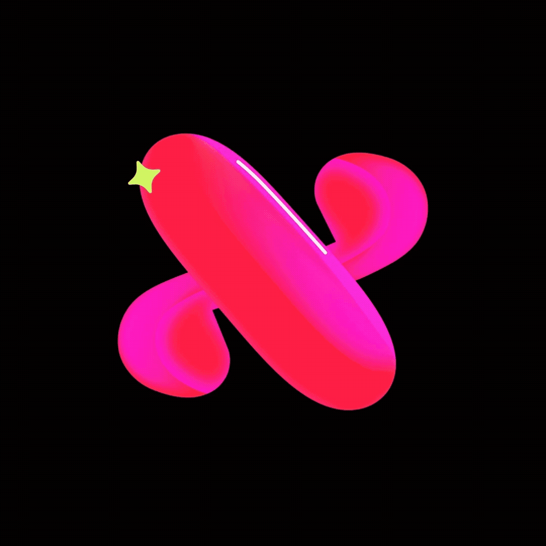 Supreme Letters animated letters X and U rendered by PES Motion Studio