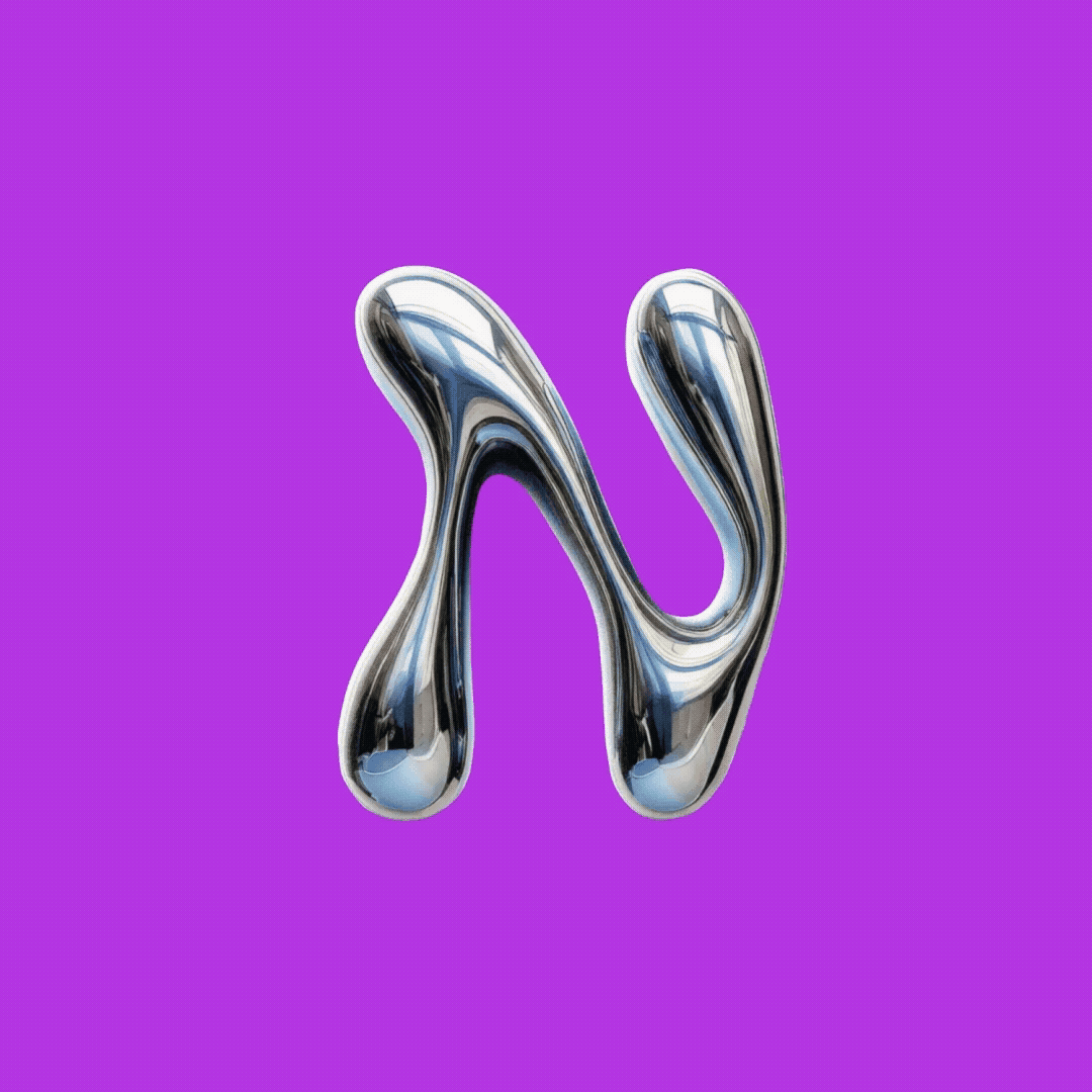 3D typography character “N” from Motion Array Supreme Letters
