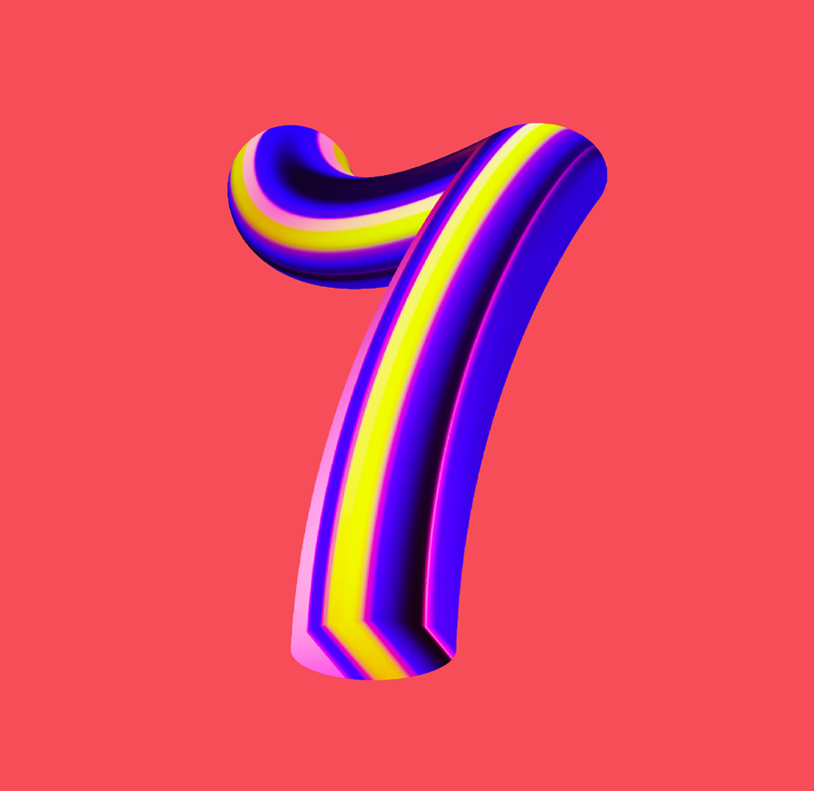 Motion Array by pes Motion Studio, Motion Graphics, Graphic Design, 3d, 2d, Number 7, Vector, gradient