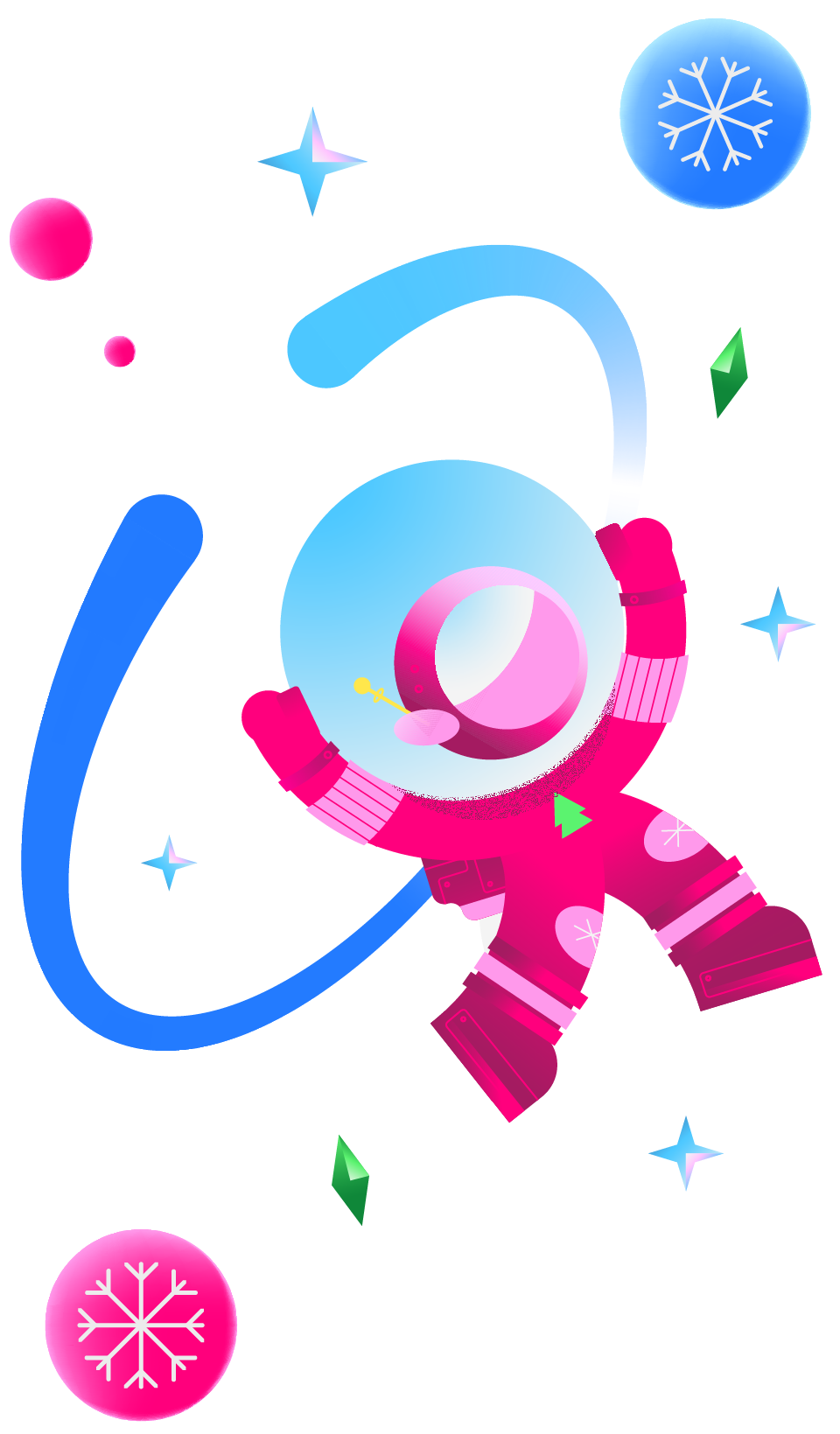 Disney Xmas Motion Design astronaut illustration