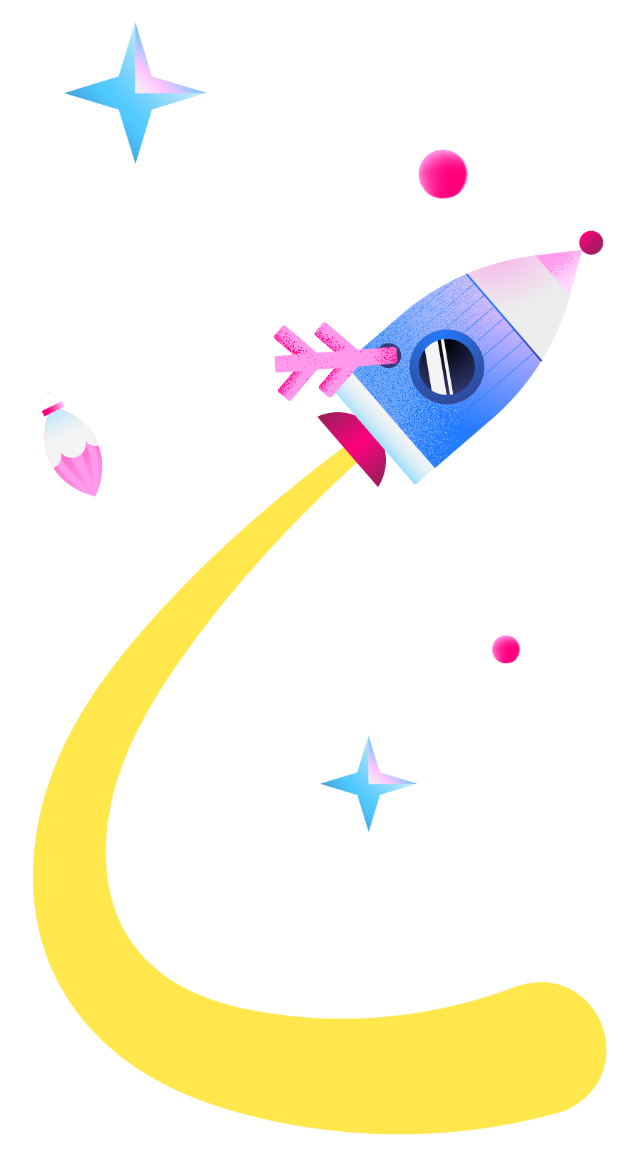Disney Xmas Motion Design rocket illustration