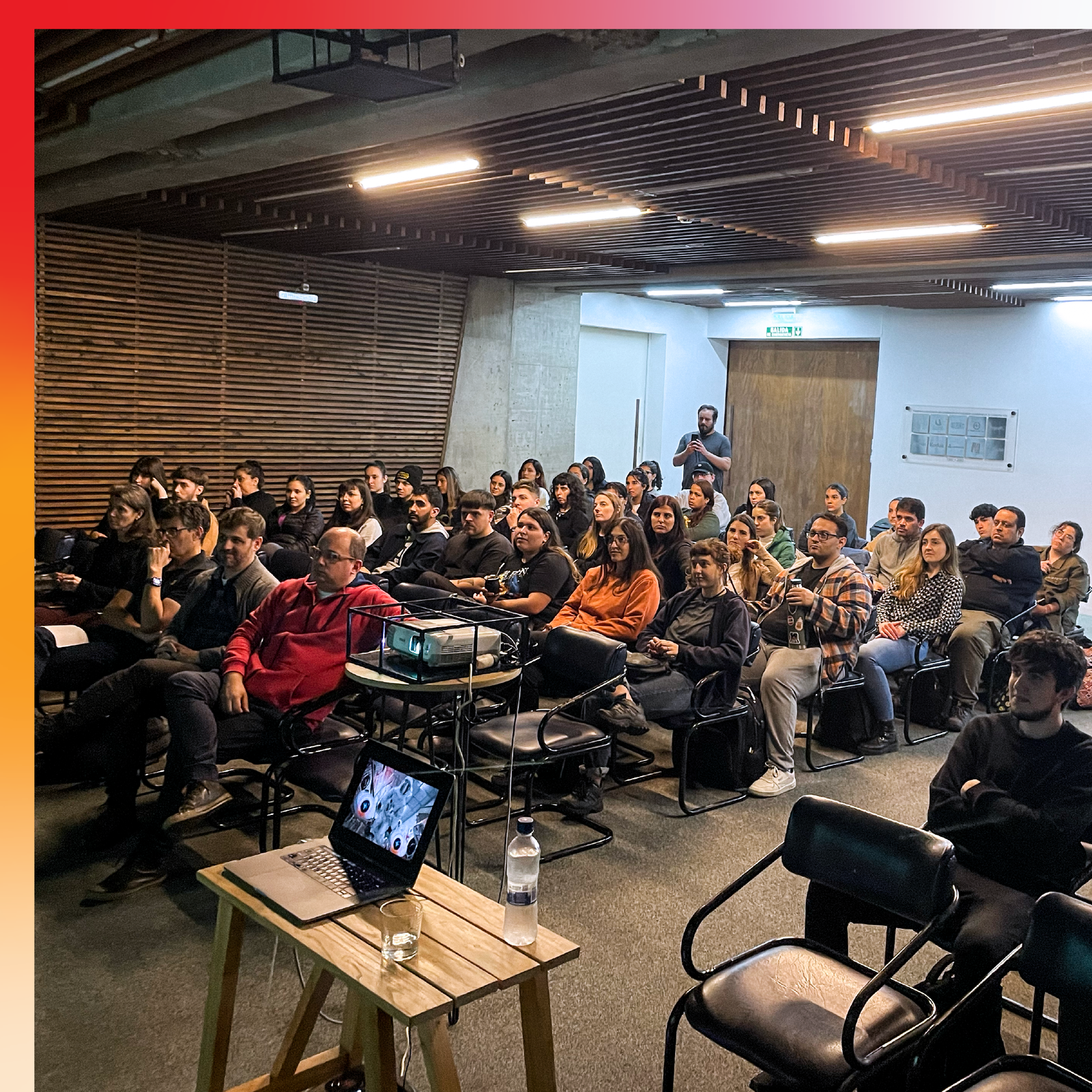 PES Motion Studio presenting its creative process at the Gutenberg Foundation, focusing on motion design and animation.