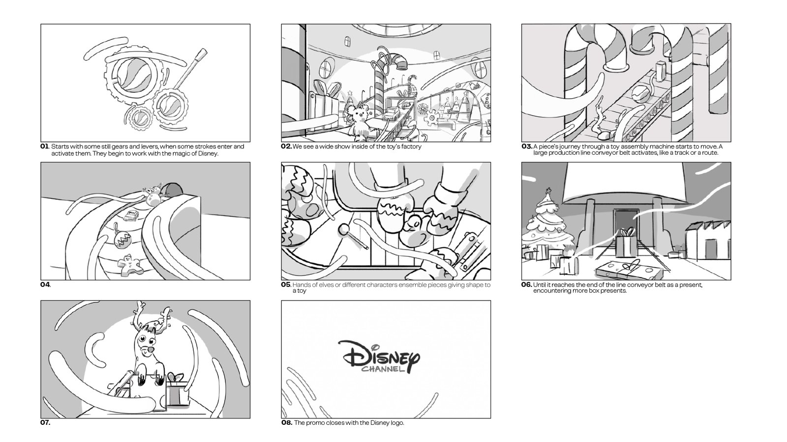 Behind-the-scenes process mixing 2D illustration and 3D for Disney Channel Xmas campaign.