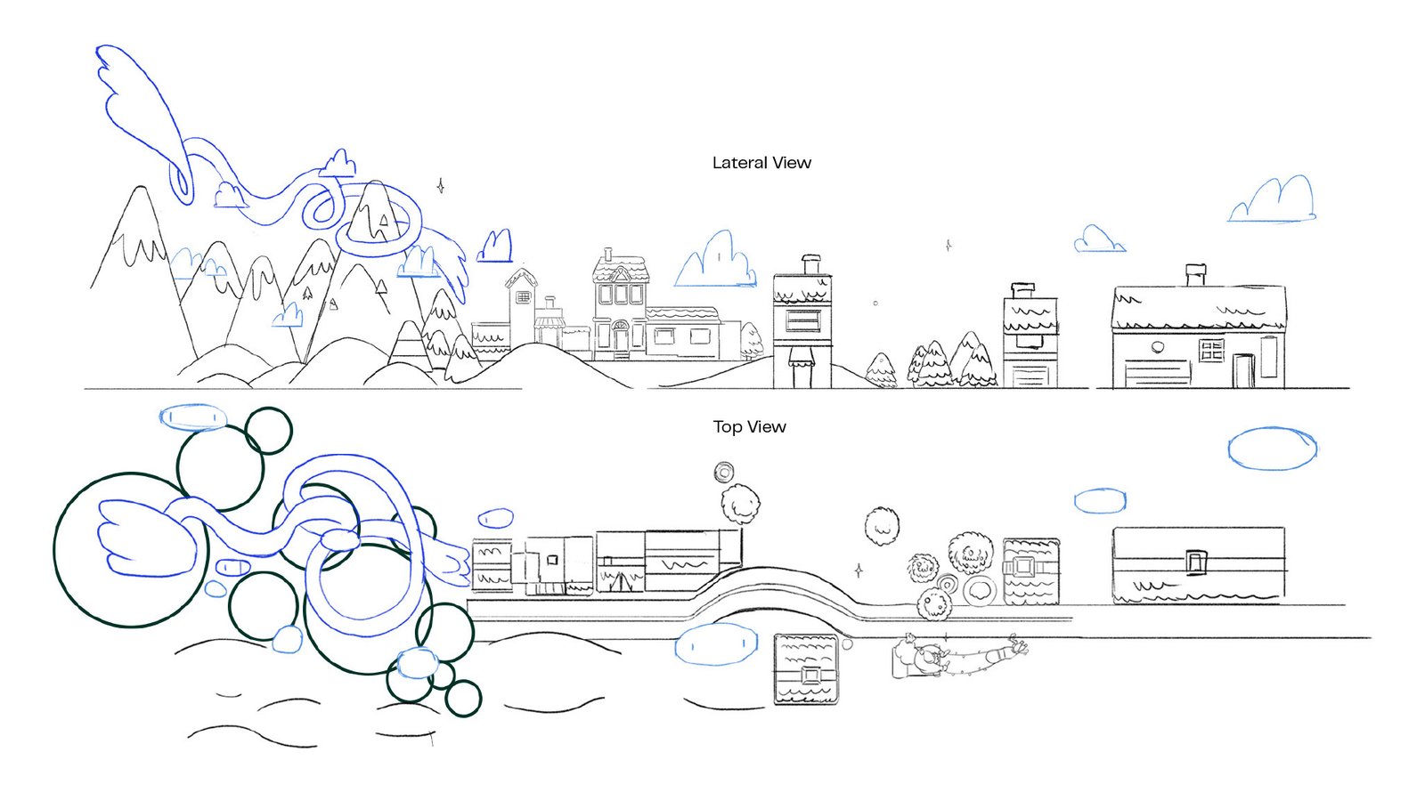 Behind-the-scenes process mixing 2D illustration and 3D for Disney Channel Xmas campaign.