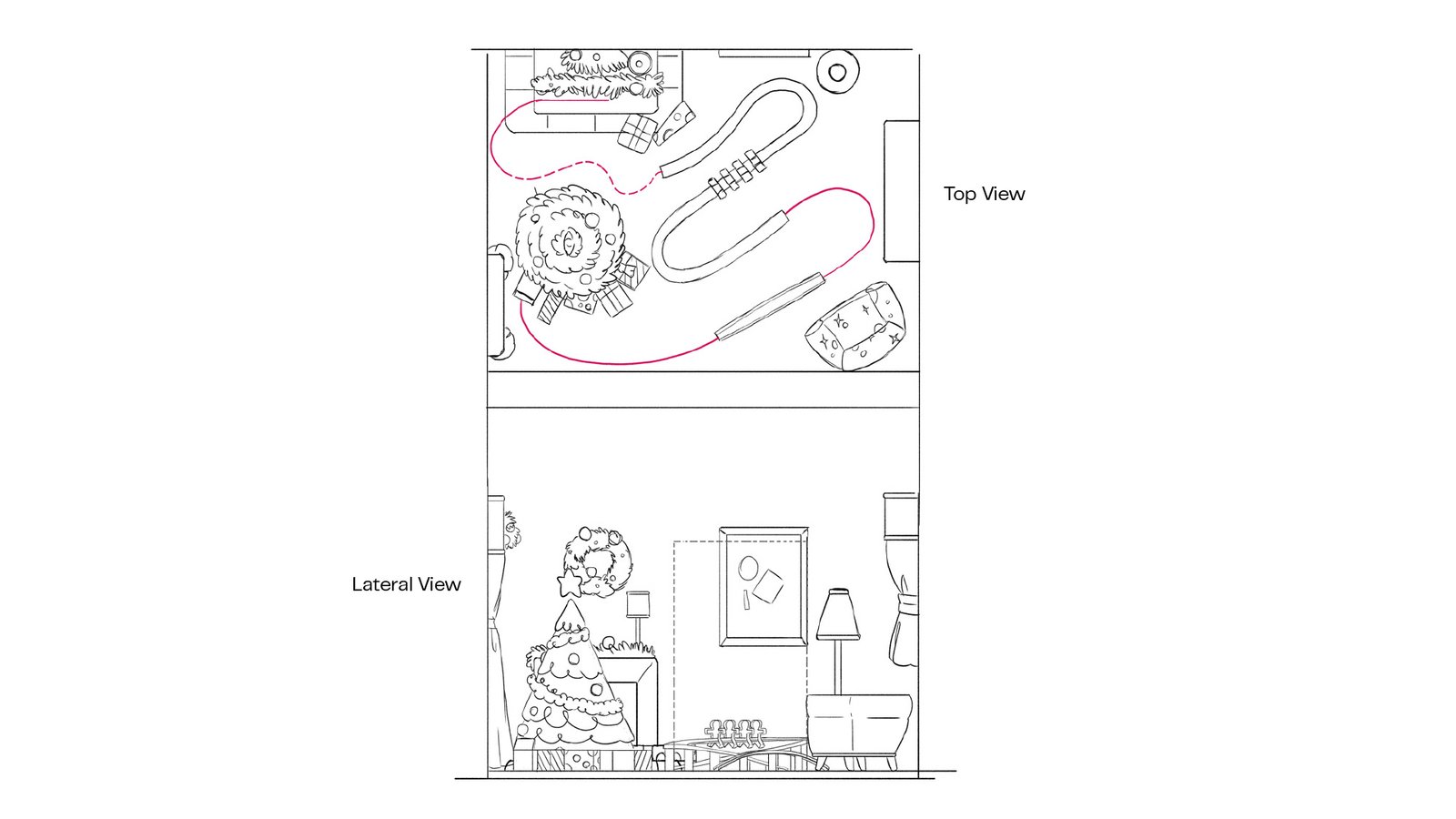 Behind-the-scenes process mixing 2D illustration and 3D for Disney Channel Xmas campaign.