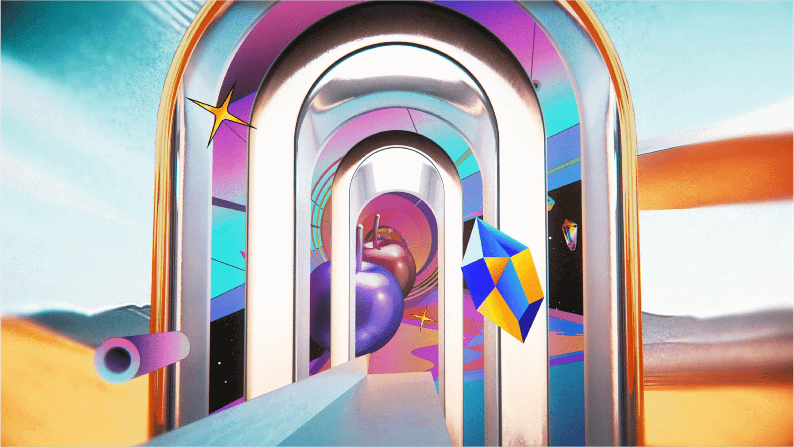 Between Dimensions Motion Array – 3D portals animation by PES Motion Studio, portals, doors, dimensions, gradients