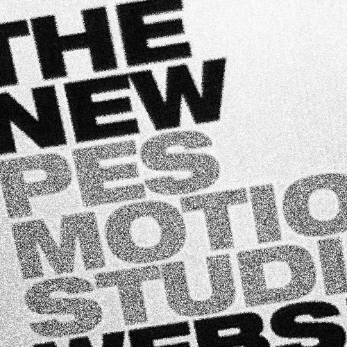 PES Motion Studio typography design in bold black and gray letters